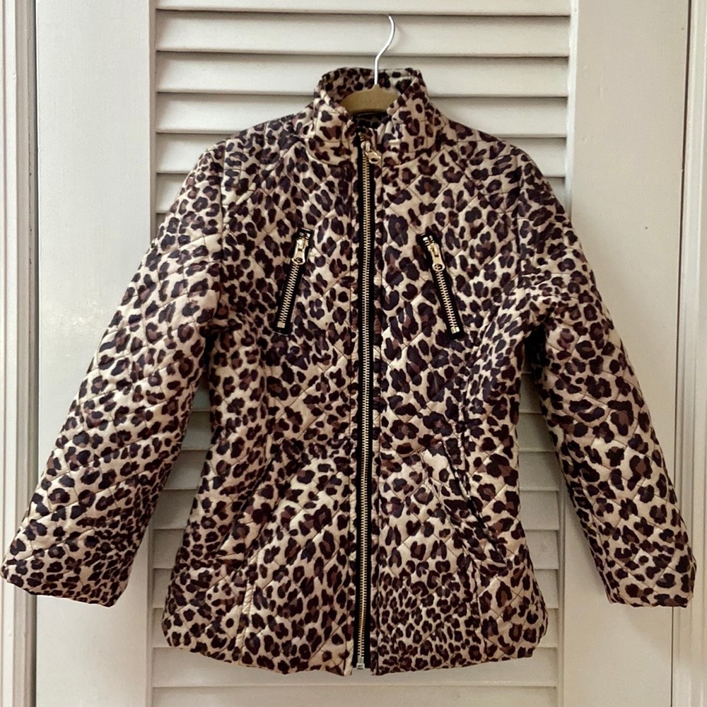 NWOT SO Toddler Girls Lightweight Quilted Cheetah Jacket size 4/5